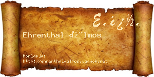 Ehrenthal Álmos névjegykártya